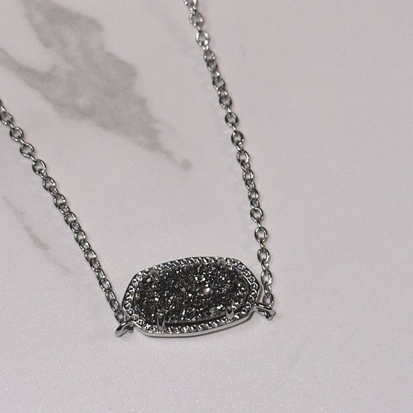 KENDRA SCOTT Designer Necklace | Silver Tone Druzy Stone | EUC - Picture 3 of 6